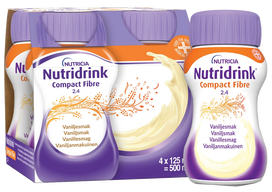 NUTRICIA NUTRIDRINK Compact fibre (vanilės skonio), 125ML gėrimas, 4 vnt.