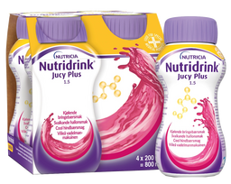 NUTRICIA NUTRIDRINK Jucy Plus (gaivinantis aviečių skonis), 200ML gėrimas, 4 vnt.
