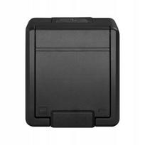 Aquant 2k Ip55 Antracito 2 lizdai 16a/250v~ su įžeminimu