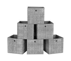 Laikymo dėžių rinkinys 6 vnt. CURAN 30x30x30 cm pilka