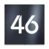 LED namo numerio ženklas iš nerūdijančio plieno, antracito RAL7016 spalvos