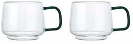 Dvigubo stiklo stiklinių rinkinys La Cafetiere 5057, skaidri sp./žalia sp., 0.275 l