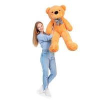 Didelis oranžinis pliušinis meškinas XXL 120 cm – minkštas žaislas, dovana vaikams ir suaugusiems