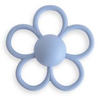 Mushie silikoninis kramtukas - barškutis Daisy Faded Denim, mėlynas