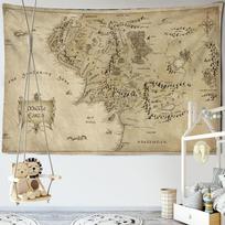 Antikvarinis piratų lobių žemėlapis Gobelenas Pakabinamas Hipių Boho dekoras Gobelenas Auksinės salos kilimų koledžo bendrabučio apdaila 95x70CM