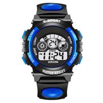Children Watches Digital Sport Wristwatch For Kids Boys Girls Silicone Strap Waterproof Fashion Simple Big Dial Clock gray