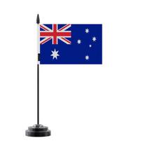 Australijos stalinis vėliavėlė – 14 x 21 cm – Poliesteris – Juodas plastikinis pagrindas – Pixelforma gryna
