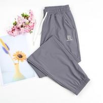 Ice silk sweatpants casual women's pants with elastic pants loose quick-drying pants women's summer thin sunscreen pants leggings 3XL (95-57.5 kg