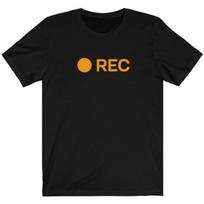 Bingeprints Rec Record Button Parody Adult Joke T-Shirt S juoda