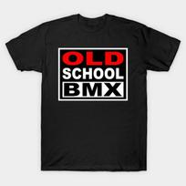 Asian Size Men Print T-shirt Old School Bmx No-Cut Heat Transfer Print Cotton Tshirt M juoda
