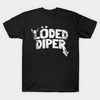 Men Black Print T-shirt Loded Diper No-Cut Transfer Paper Print Cotton Tshirt M juoda