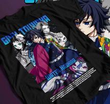 2026 Summer Demon Slayer Mitsuri Kanroji Swimsuit Print T Shirt Men Black Oversized Tee Anime Streetwear Harajuku Loose Cotton 4XL