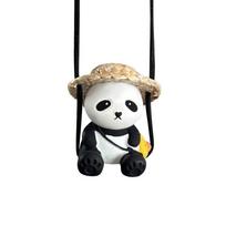 „Swing Doll Panda“ automobilio pakabuko dekoravimo galinio vaizdo veidrodėlis, pakabinamas kūrybinė dovana Panda