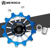 MEROCA 12T MTB Road Bike Rear Derailleur Ceramic Bearing Pulley Wide Narrow Tooth Bicycle Guide Wheel For Shimano Sram 12T Blue