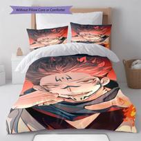 Jujutsu Kaisen Bed Cover Set Duvet Cover Polyester Comforter Cover Pillowcase Twin Full Queen Soft -QJY 135x200cm