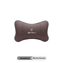 High-quality Leather Car Seat Headrest Memory Foam Comfort Pillow Auto Interior For Alfa Romeo 4C 159 166 Spider Giulia 147 GT
