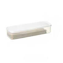 Stačiakampė dėžutė makaronams maistinė virtuvės grūdų makaronams plastikinė sandari šaldytuvo daržovių dėžutė permatoma dėžutė 2pcs balta