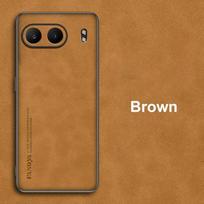 Skirtas OnePlus Nord 4 Case Prabangus PU odinis telefono dėklas, skirtas OnePlus Nord 4 5G Nord4 galinis dangtelis Matinis silikonas Visiška apsauga For OnePlus Nord 4 ruda