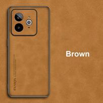 For Realme GT7 Pro Racing dėklas, prabangus PU odos telefono dėklas, skirtas Realme GT 7 Pro Racing 5G, galinis dangtelis, matinė silikoninė apsauga Realme GT7Pro Racing ruda
