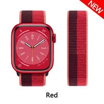 Nylon Strap For Apple Watch 10 Bands 46mm 44mm 40mm 45mm 41mm 49mm 42mm 38mm Bracelet Correa iwatch Series 8 se 7 6 3 9 11 40 mm S10-42mm 38 40 41mm raudona
