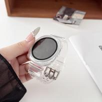For Samsung Galaxy Watch 8 40mm 44mm band pulseira Silicone Bracelet correa Galaxy Watch8 8 classic 46mm Case+Transparent Strap galaxy watch 8 40mm skaidrios baltos spalvos