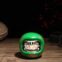Gift Ceramic Japanese Daruma Statue Zen Feng Shui Craft Mini Piggy Bank Lucky Charm Tabletop Ornament Money Box Home Decor žalia