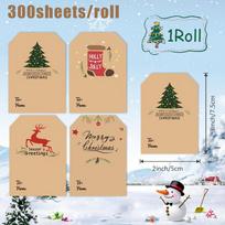Christmas Tags Stickers 300 Pieces Seasonal Tags Name Stickers Holiday Favor Labels For Family Party DIY Craft Lovers Stocking 300pcs