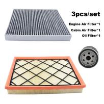 3pcs Filter Set  For FORD KUGA III DFK 1.5 EcoBoost 2019- FOCUS IV HN HM HP SA 2018 Engine AC Interior Cabin Air Oil Filter Kit 3pcs Set