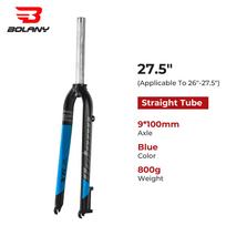 Bolany Bike MTB  Rigid Fork 26/27.5/29inch Suitable For Mountain Bicycle X6 Bike Forks Straight Aluminum Alloy Light Matt Parts 27.5 inch Blue