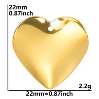 5pcs Metal Heart Pendant 3D Smooth Love Sun Stainless Steel Charms For Jewelry Making Bulk Women/Men Pendants Handmade Bracelets