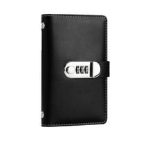 PU Leather Budget Binder with Lock 50Sheets Planner Organizer Saving Money Binder  50 Sheets juoda
