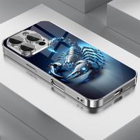 Scorpion pattern electroplated glass phone case suitable for iPhone 17 16 15 14 13 12 11 Pro/Max/Plus anti drop and shockproof iPhone 13PROMAX juoda