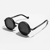 9 Gear Adjustable ND Filter Polarized Sunglasses For Men Retro Round Frame UV400 Protection Dimmable Shades Fashion Sun Glasses