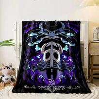 A symmetrical beetle-like design with horns, swirls, and glowing patterns. for all seasons blanket lunch break throw gift 80cm x 120cm