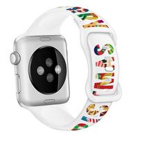 Christmas Silicone Strap For Apple Watch Ultra 49mm 10 9 8 7 45mm 41mm 42mm 46mm Bracelet Wristband iWatch 6 5 4 SE 44mm Correa Series 10 42mm