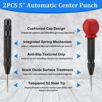 ABBY-Multi-Surface 6In + 5In Adjustable Center Punch Tool For Glass, Metal, Wood Crafting