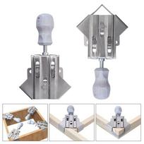 ABBY-2Pcs Upgraded Stainless Steel Right Angle Clamp Woodworking Splicing Quick Clip 90 Degree Fixed Photo Frame Clip Photo Color A