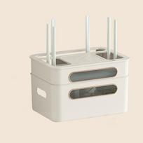 Multifunctional Cable Management Box 2/3/4-Tier WiFi Box Holder Modem Placement Box  Household Use 2 Layers White