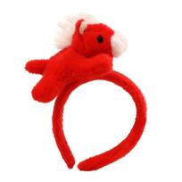Cartoon Horse Hair Hoop Pony New Year Headpiece 2026 New Year Headband  New Year Dress Up raudona