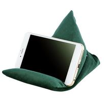 Triangle Velvet Pillows Phone Holder Durable Non-slip Phone Rack Suitable for Traveling Camping žalia