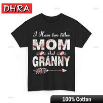 Grandma Shirt I Have Two Titles Mom and Granny Grandmother Cute Shirt Unique Aesthetic Tee Short Sleeve Hip Hop for Outdoors S įvairiaspalvis
