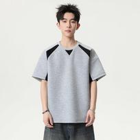 Men's Black And Gray Color Block Raglan Short Sleeve T Shirt M pilka