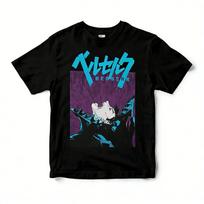 Berserk Anime Black T Shirt Guts Manga Graphic Cotton Tee Streetwear Fashion for Daily Casual Otaku Cosplay Campus Home L