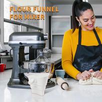 Flour Mixer Funnel Kitchen Baking Flour Funnel Stand Mixer Attachment For Oil Jam Egg Liquid Water Canning Cooking Bread Cake China Mainland