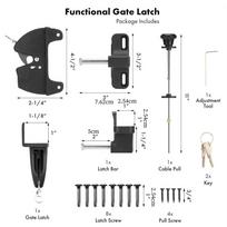 Gate Latch for Wooden Fence Self-Locking Gate Locks Heavy Duty Privacy Protection Hardware for Toolshed Pool Backyard Farmhouse juoda