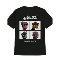 Men'S Casual Versatile Round Neck T-Shirt, Gorilla Az, Demon Days Print Pattern Men'S Top, Men'S Gift 6XL juoda