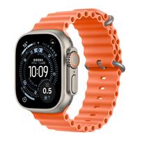 Ocean Band for Apple Watch Ultra 3 49mm Wristband Compatible with for iWatch SE 9 S11 Series10 46mm 45mm 44mm 42mm Spring Buckle Fluoroelastomer Strap 42MM 44MM 45MM oranžinė