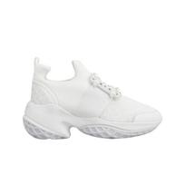 (w) Roger Vivier Viv’ Run Strass Buckle Technical Fabric Sneakers White EU 37.5W