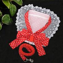 Bow Dog Chest and Back Straps, Leashes, Dog and Cat Pet Clothes, Cat Supplies, Small and Medium-sized Dogs S ryškiai raudonos spalvos