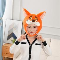Halloween orange fox hood hat, plush hood, photo props photo props, cartoon hood 33*37CM0.17kg